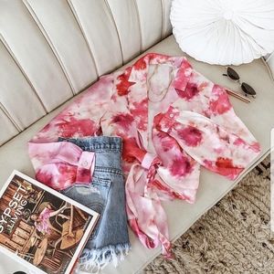 𝑆𝑡𝑎𝑟𝑙𝑜𝑤 Pink Tie Dye Top M NWT